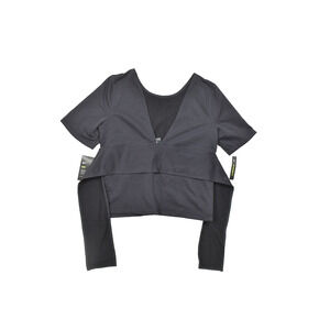 Nike Dri-FIT Women's Medium Black Short Sleeve Wrap Front Yoga Training Crop Top